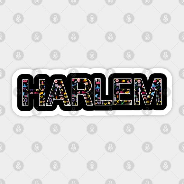 Harlem: Celebrating 50 Years of Hip-Hop Culture With Iconic Clip Art | With White Outline Sticker by Harlems Gee